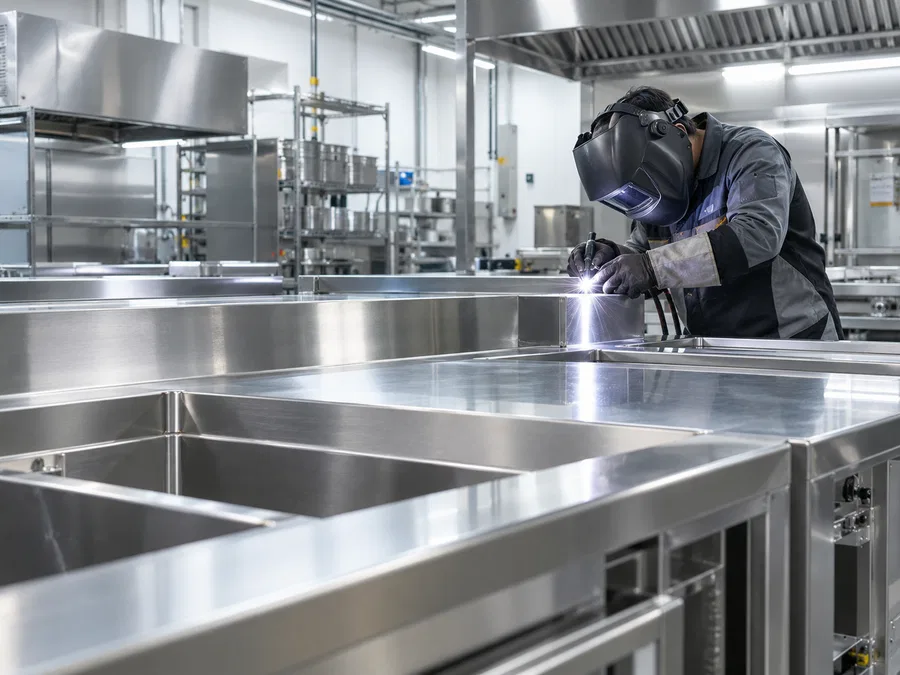 Stainless steel commercial kitchen fabrication