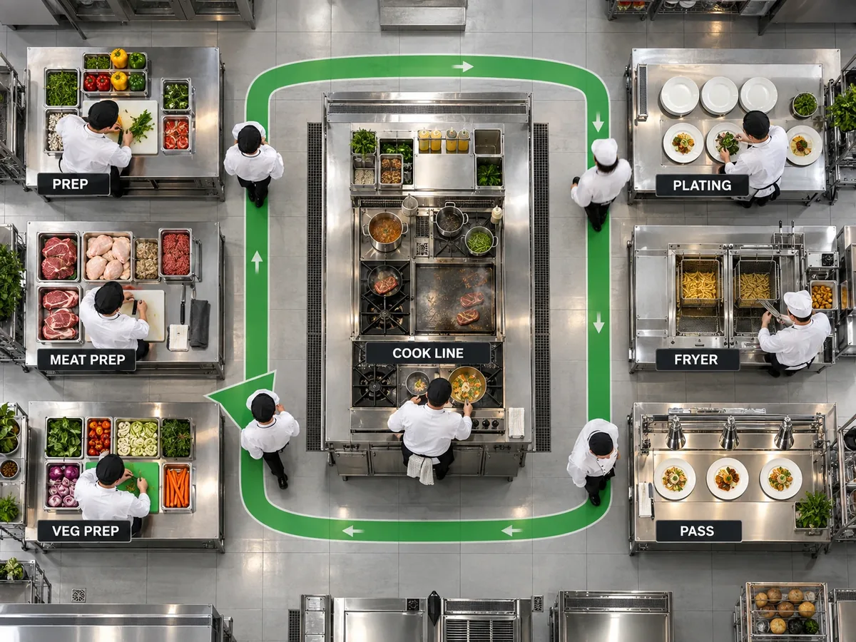 Wagamama commercial kitchen workflow